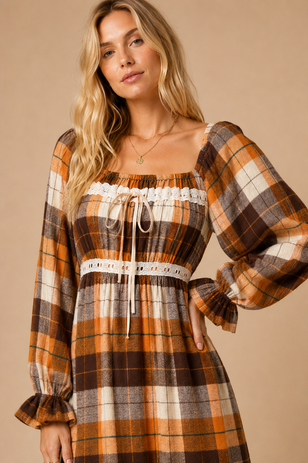 Harvest Plaid Maxi Dress