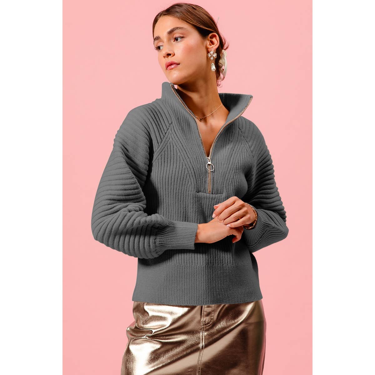 Rustic Charm Quarter Zip Pullover