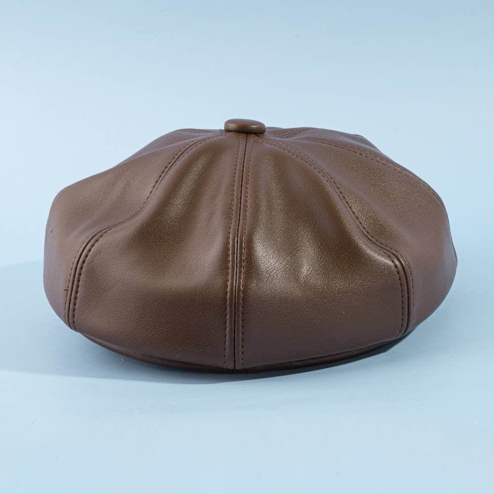 Hat ~ Leather Newsboy