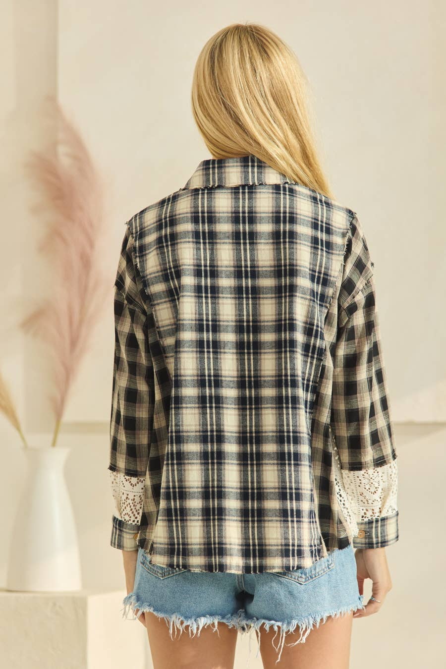 Top ~ Prairie Lace Plaid