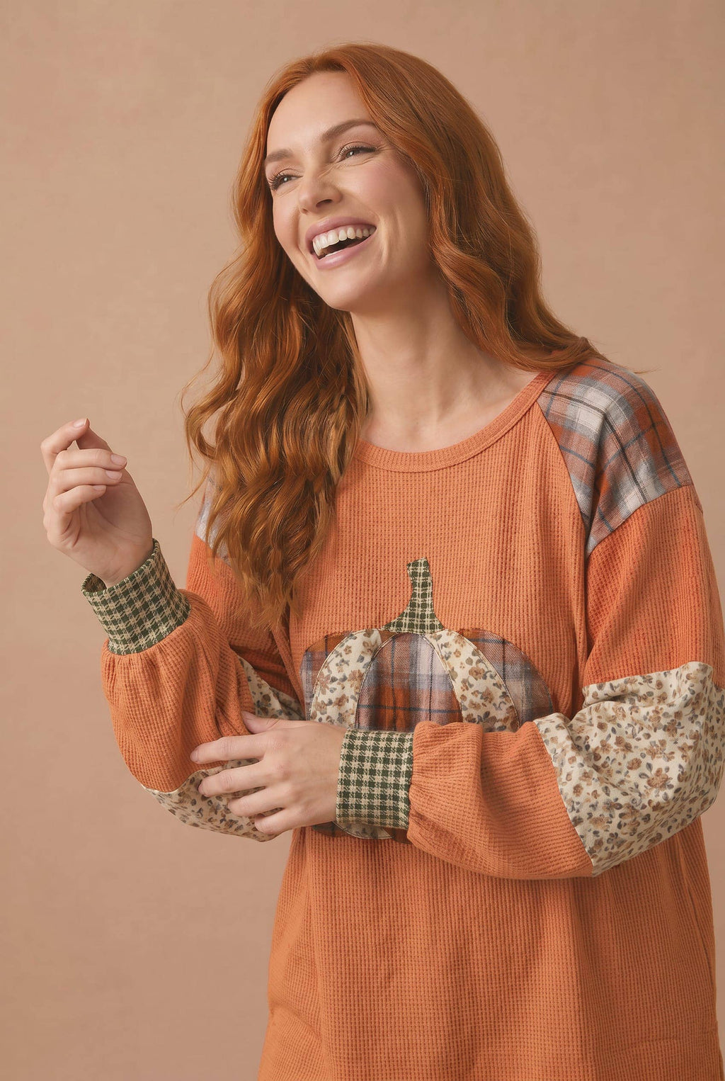 Harvest Pumpkin Patchwork Top