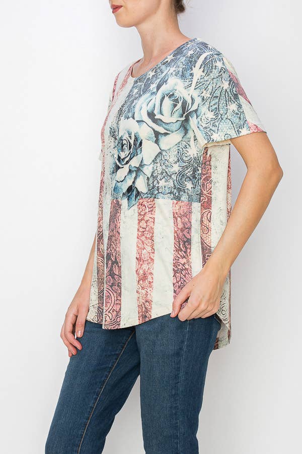Top ~ Patriotic Rose