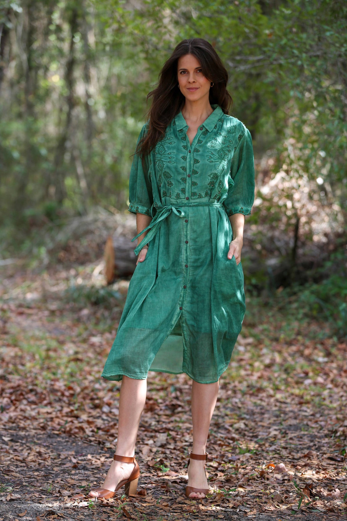 Graceful Moments Belted Midi Dress