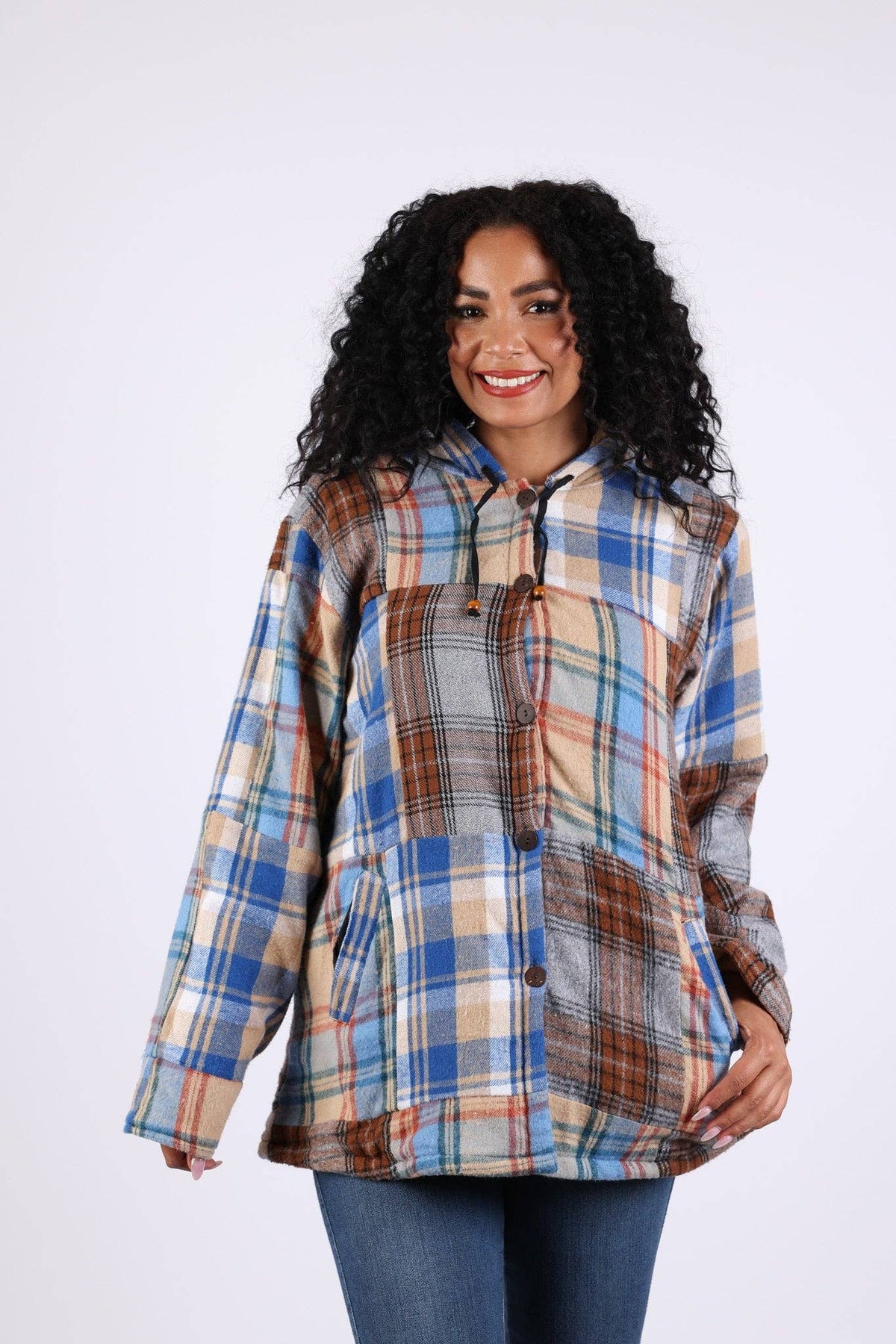 Patchwork Plaid Hoodie