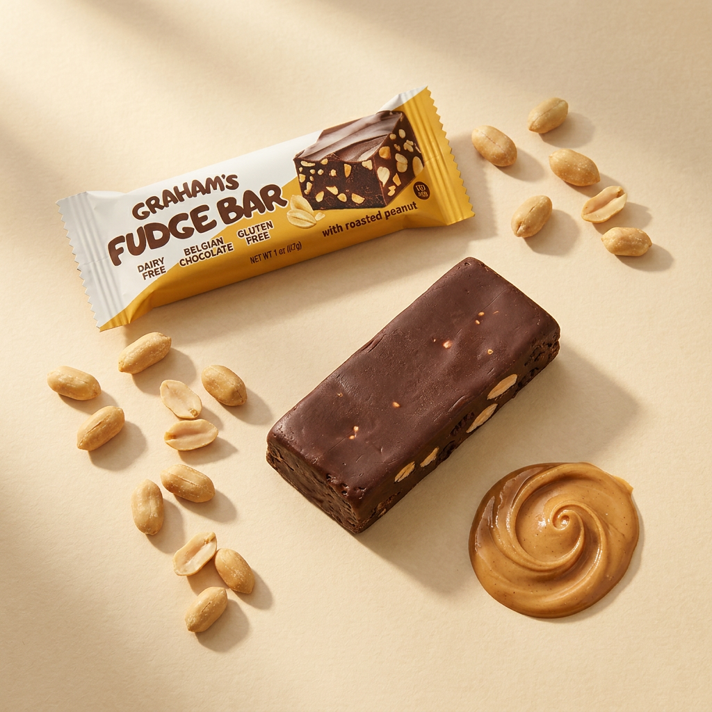 Roasted Peanut Fudge Bar