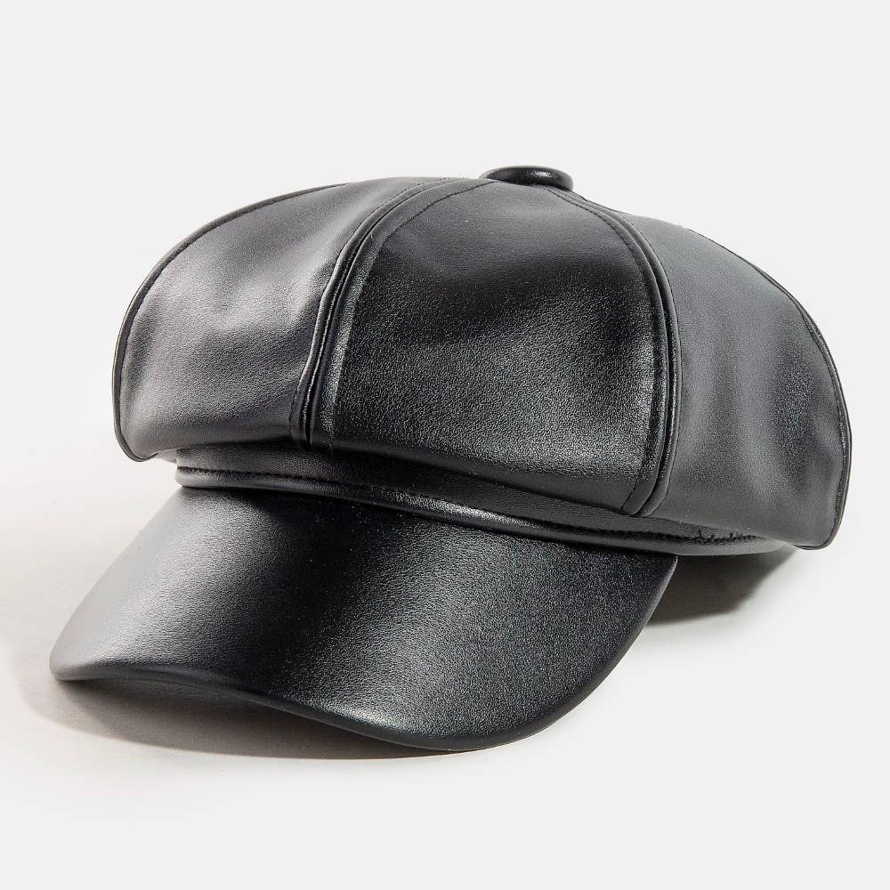 Hat ~ Leather Newsboy