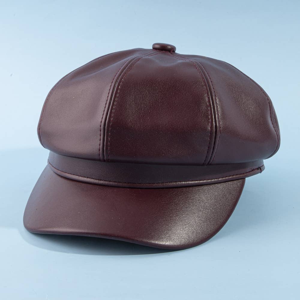 Hat ~ Leather Newsboy