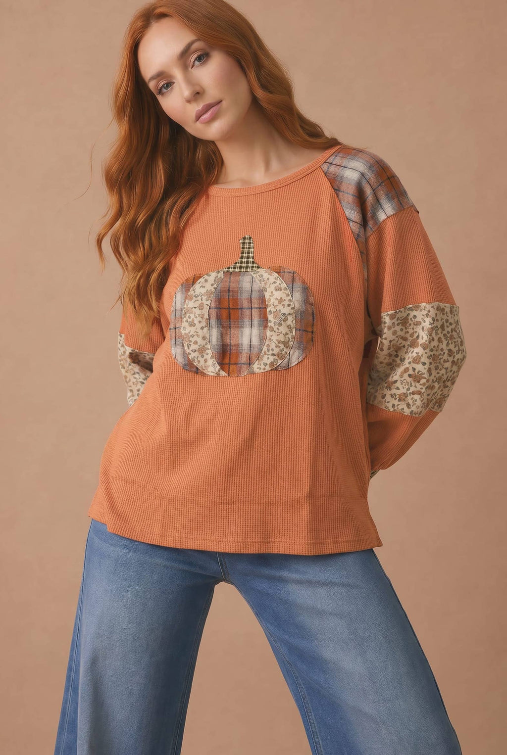Harvest Pumpkin Patchwork Top