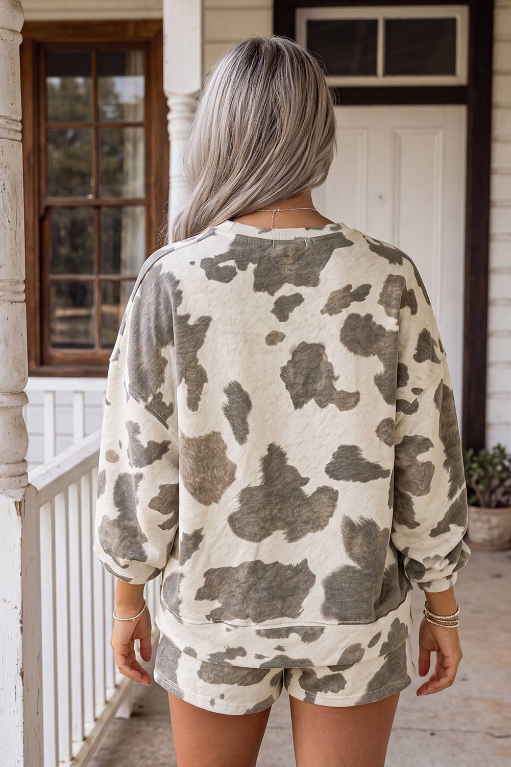 Slow Mornings Cow Print Lounge Set