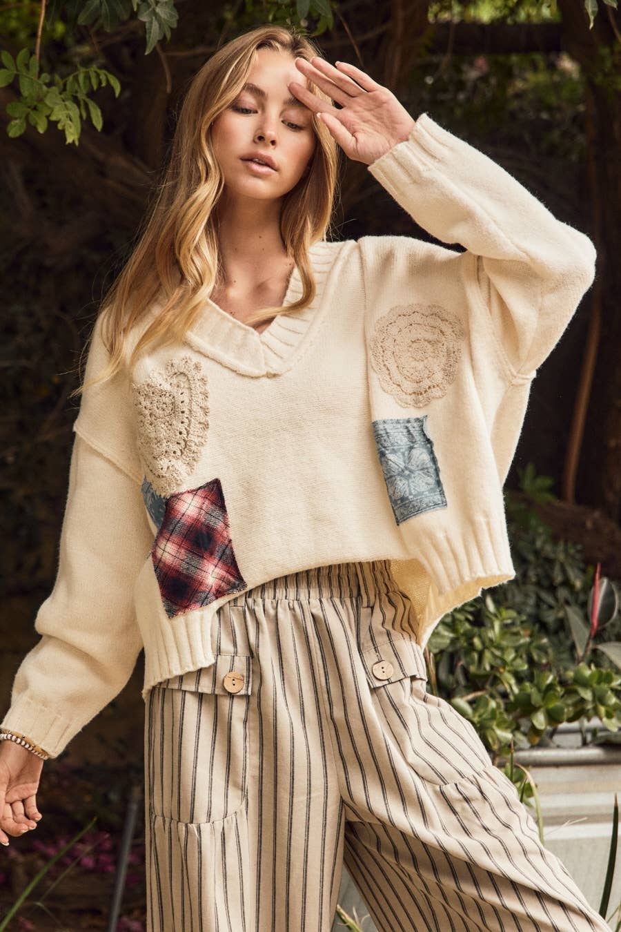Collected Moments Patchwork Sweater