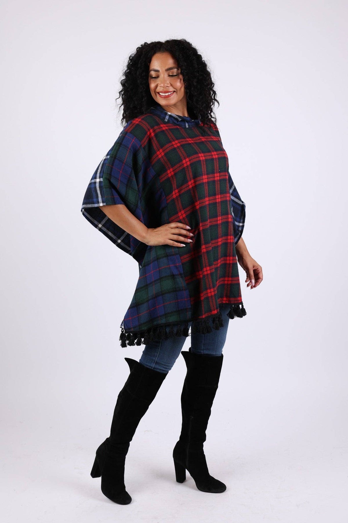 Highland Holiday Plaid Poncho