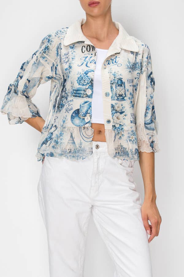 Blue Rodeo Ruffle Jacket