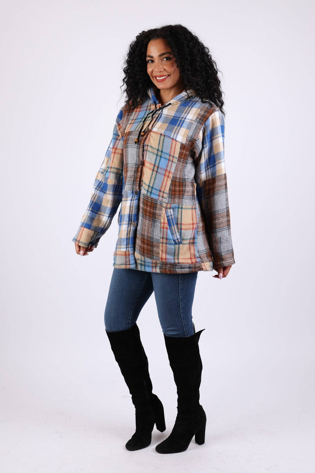 Patchwork Plaid Hoodie