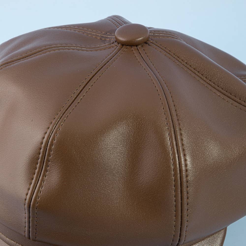 Hat ~ Leather Newsboy