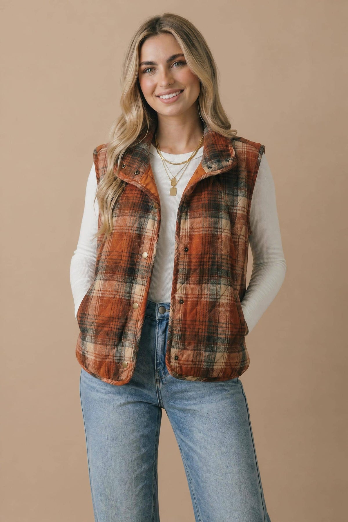 Autumn Stroll Plaid Vest