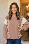 Beautifully Bold Leopard Colorblock Top