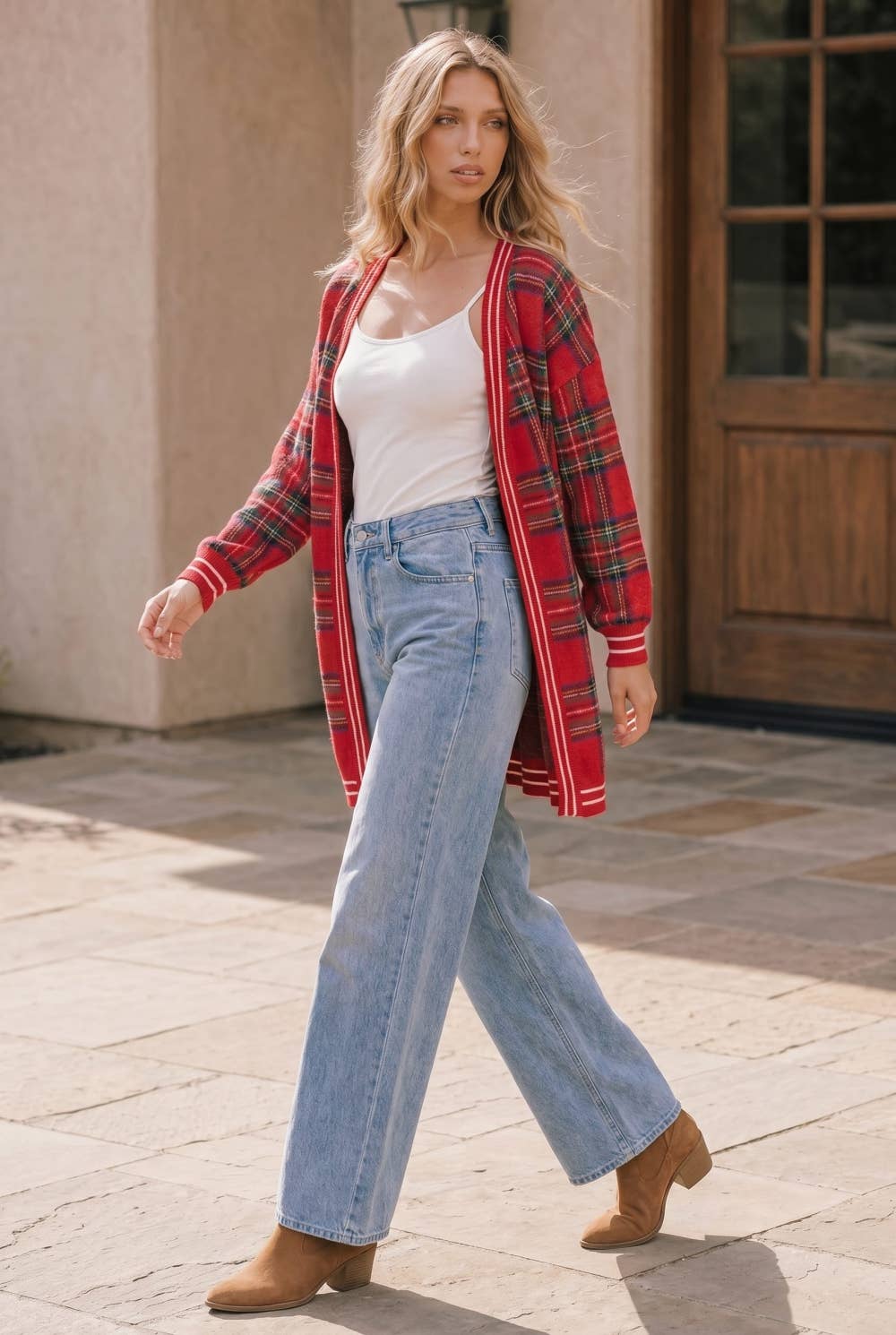Holly and Hearth Plaid Cardigan