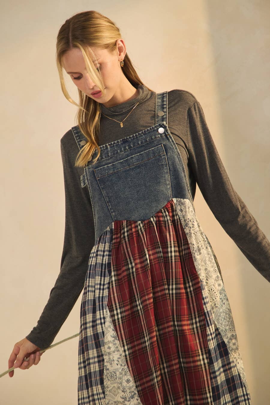 Patchwork Prairie Denim Dress
