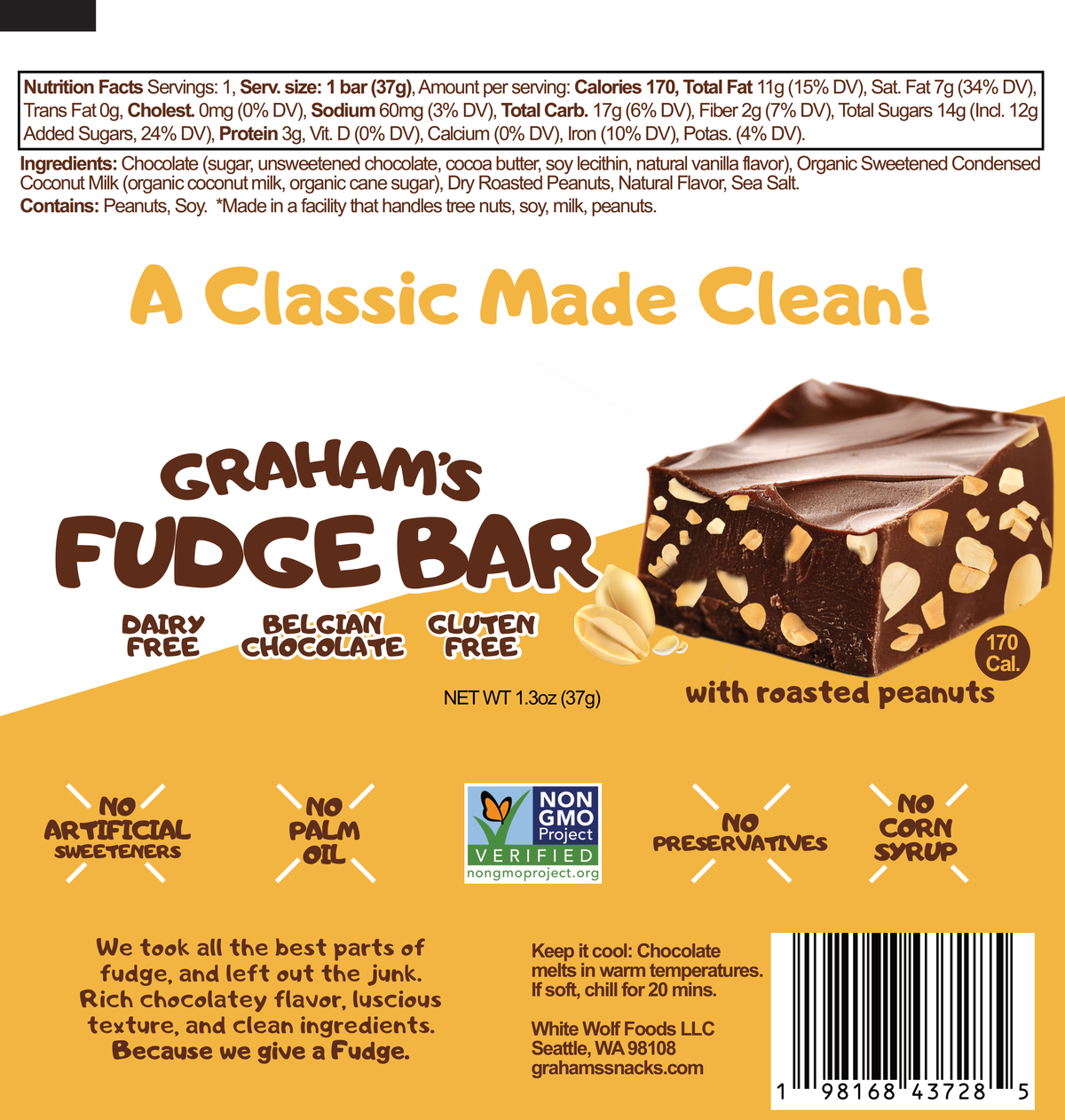 Roasted Peanut Fudge Bar