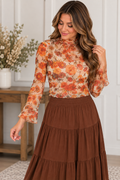 Mesh Crop Top~Autumn Bloom