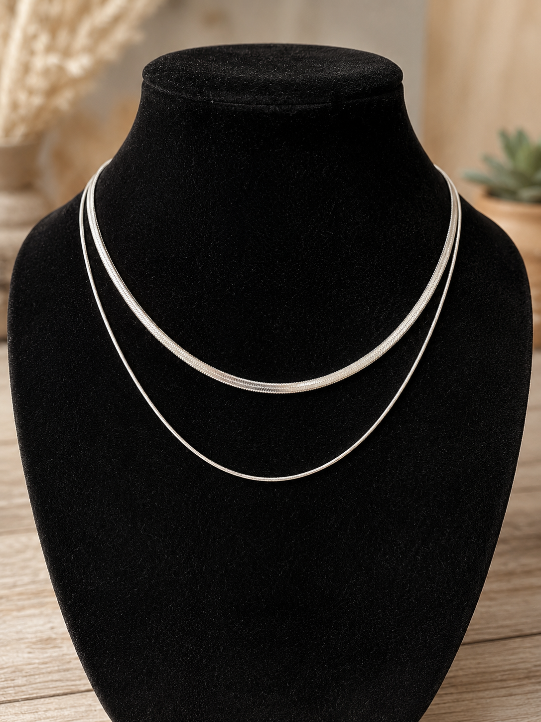 Simply Silver Tone Layered Necklace