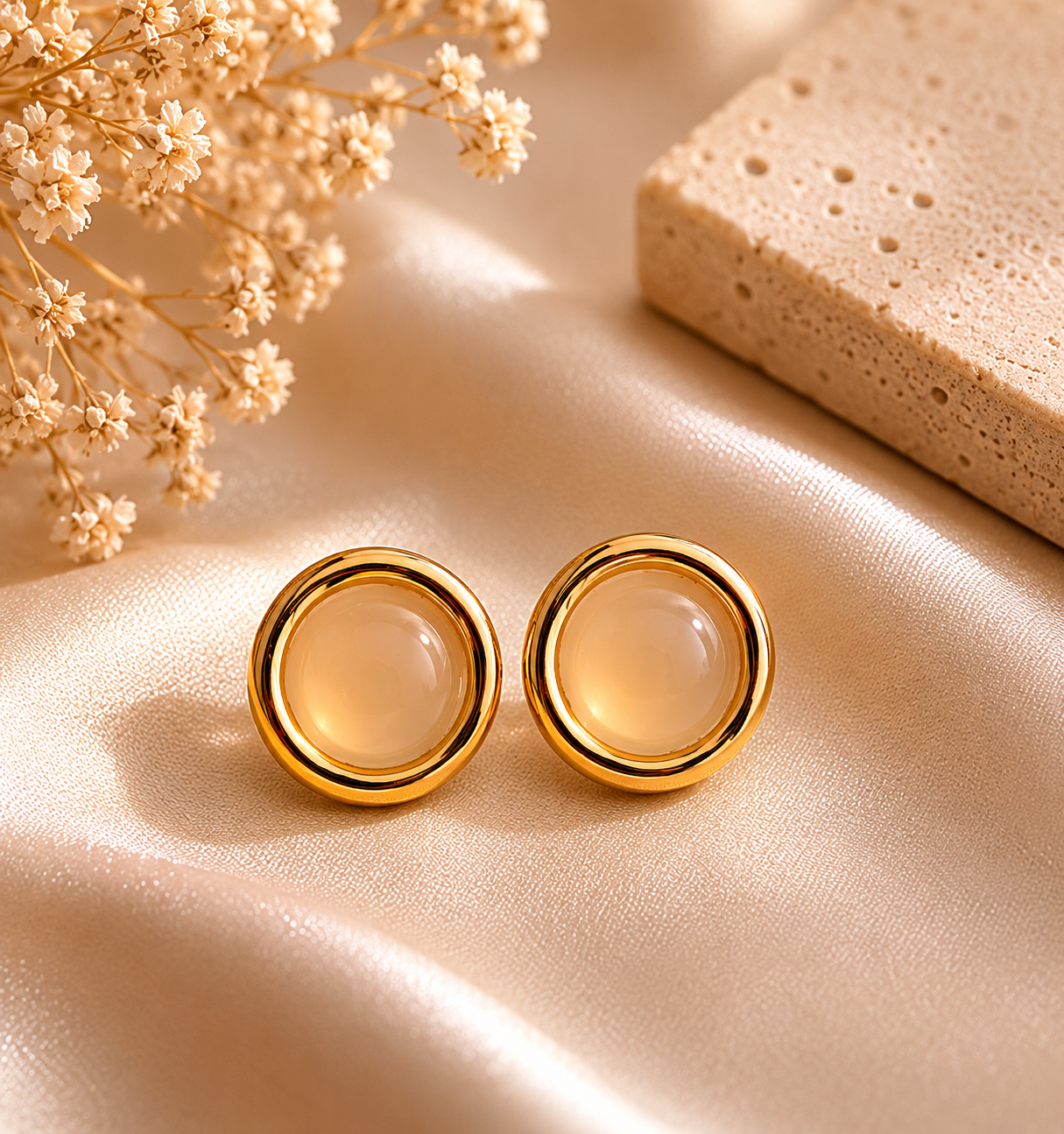 Golden  Stud Earrings