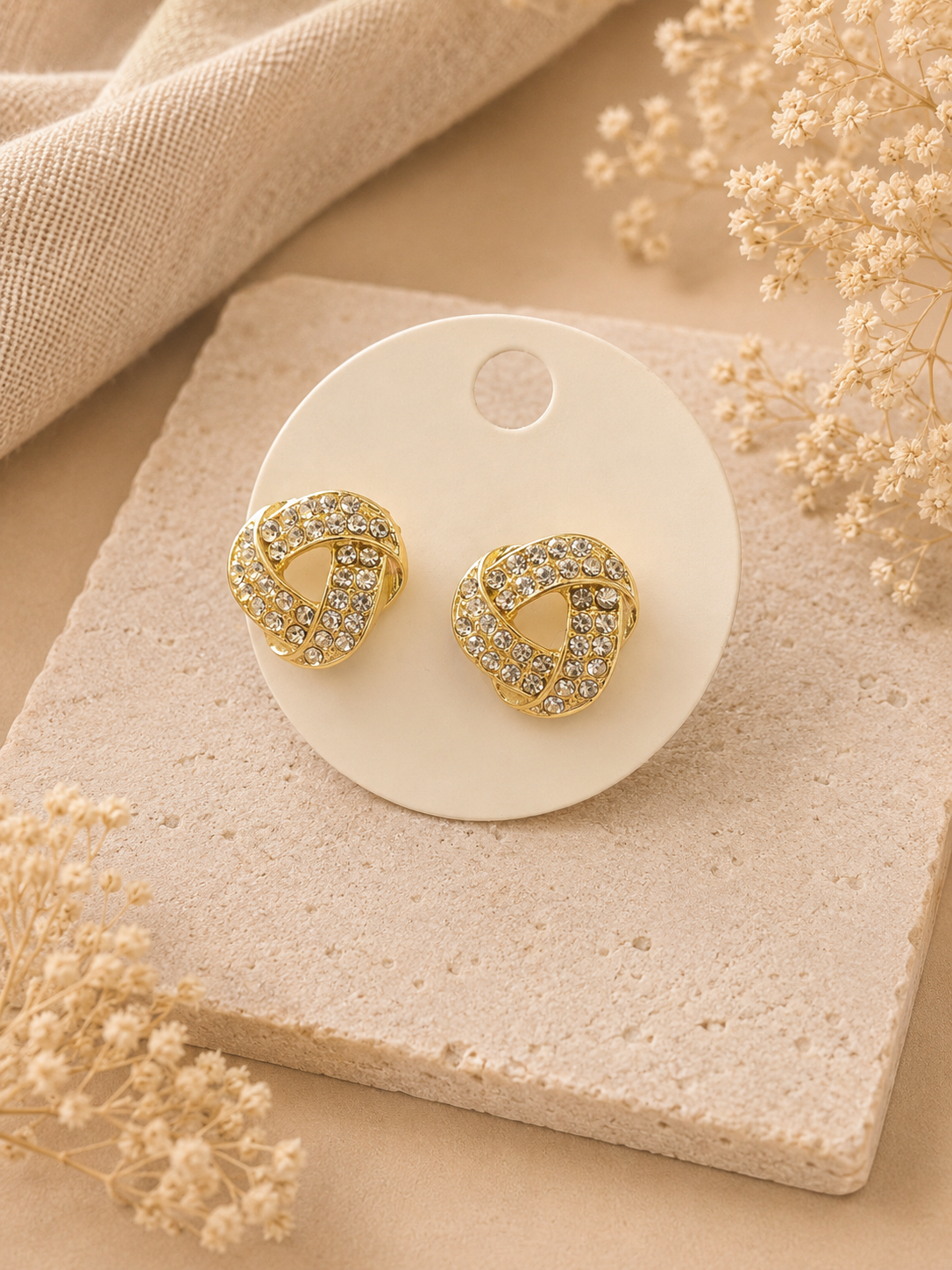 Golden Knot Glam Earrings