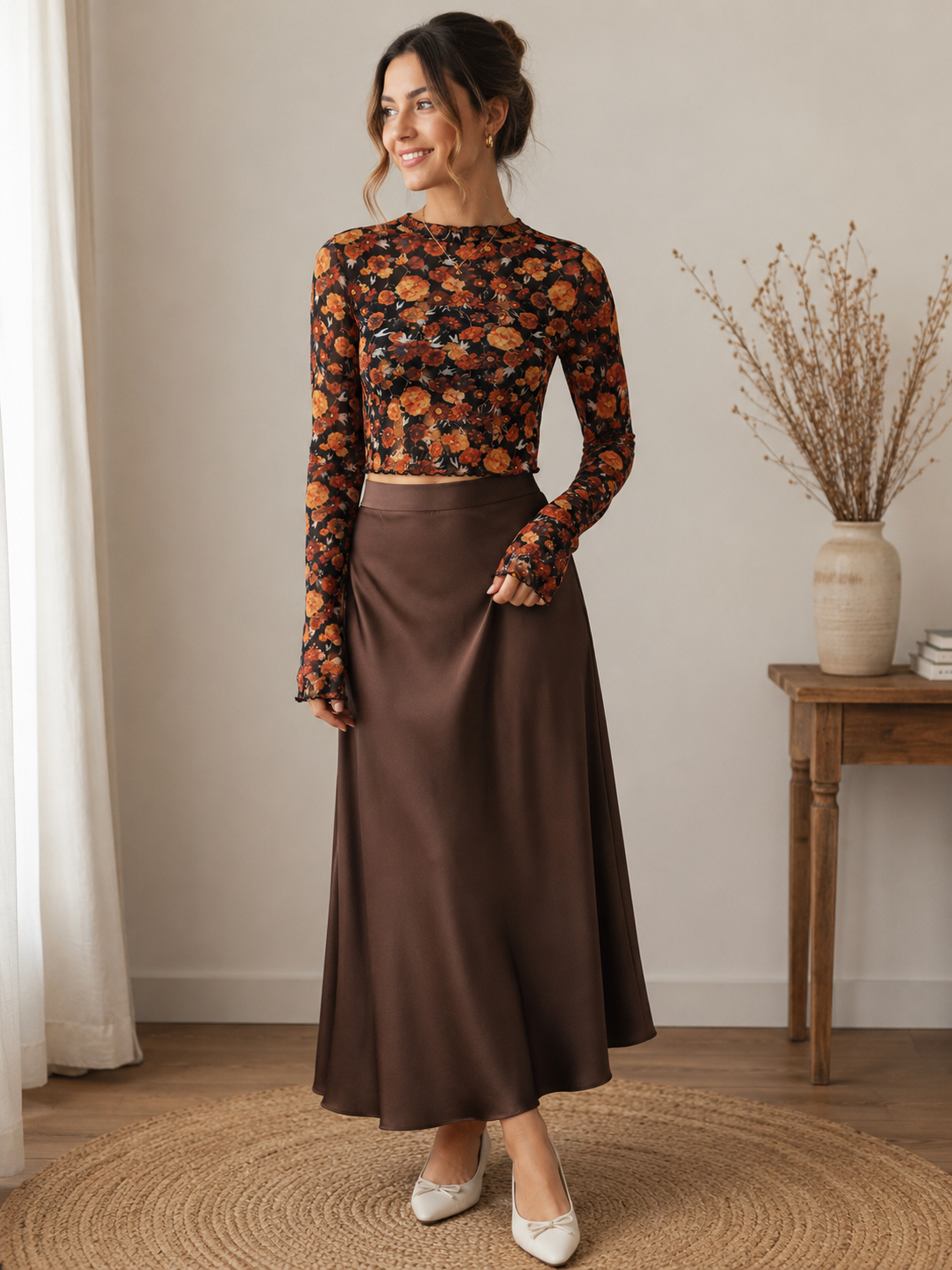 Sandy's Blossom Mesh Crop Top