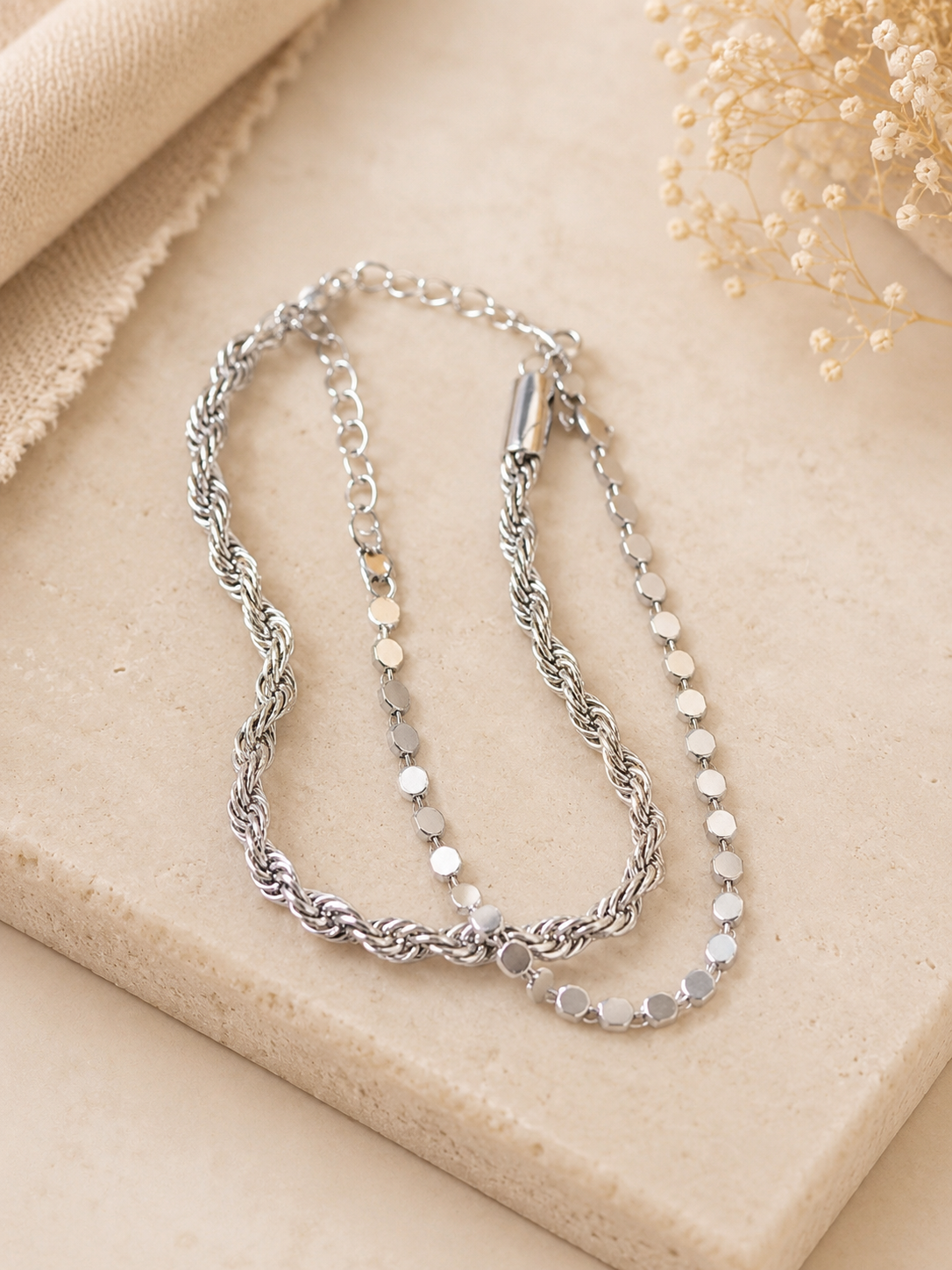 Silver Harmony Bracelet Set
