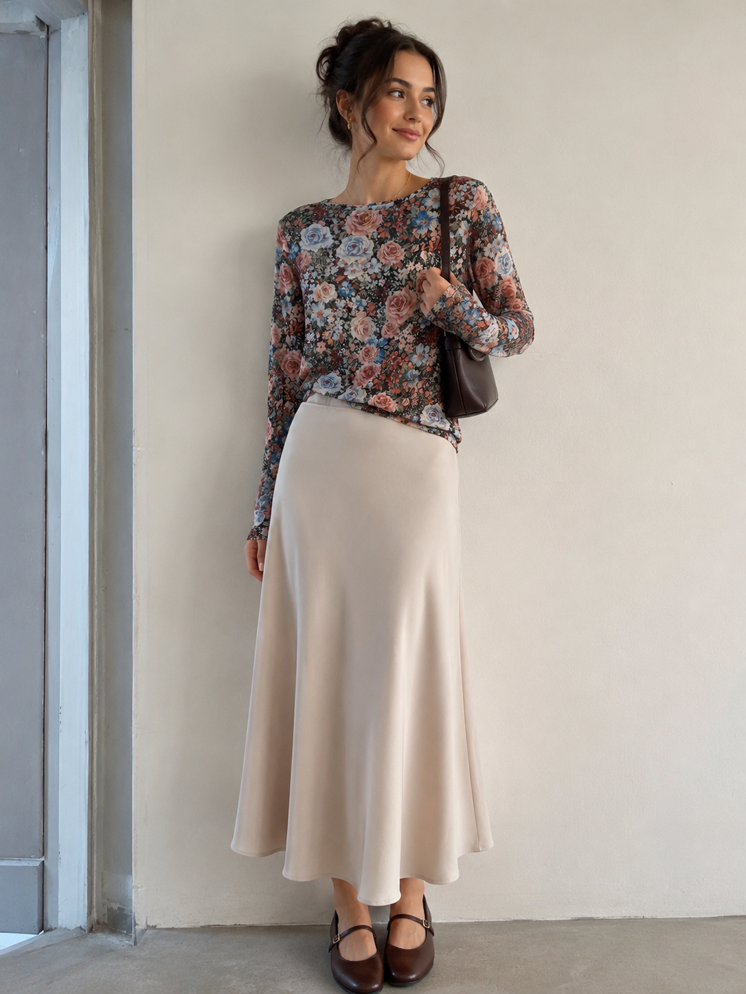 Blush & Blue Garden Mesh Top