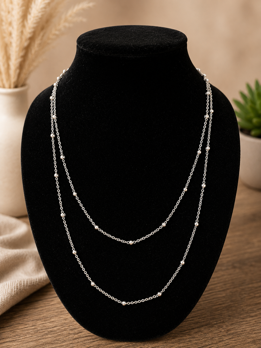 Silver Whisper Layered Necklace