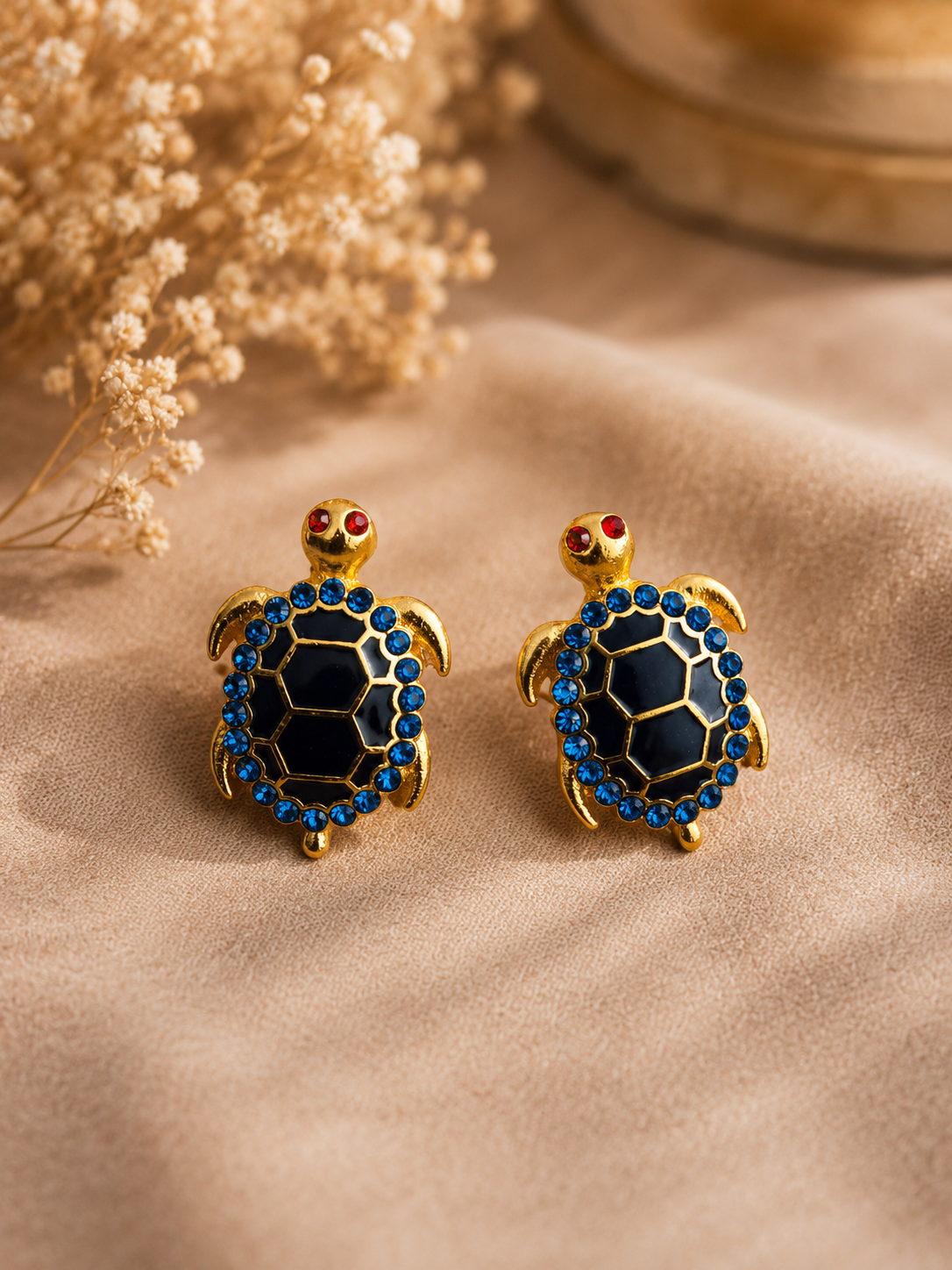 Midnight Tide Turtle Earrings